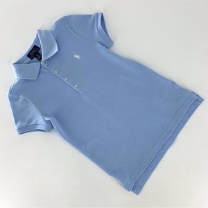 Polo Ralph Lauren NWT Girls' Blue Stretch Cotton Polo Shirt, Small (7)